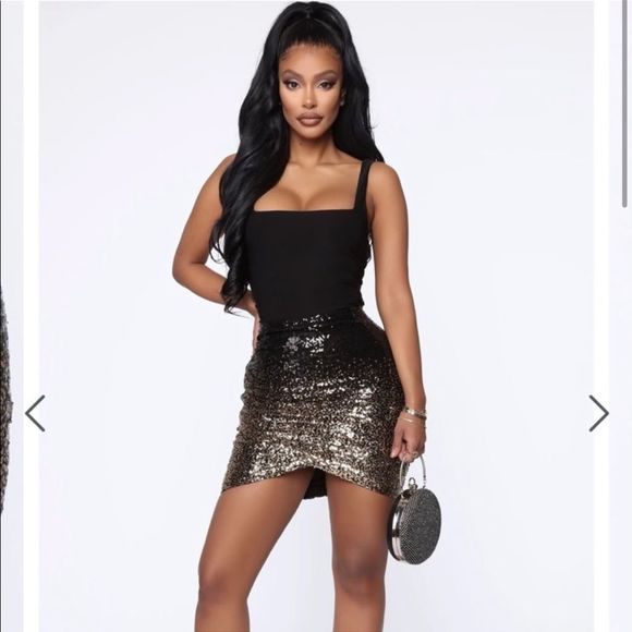 Fashion Nova Dresses & Skirts - Fashion Nova Black & Good Ombré Mini Skirt Sz XS